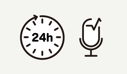格安宅録サービス声の達人の特長2 最短24時間納品にも対応した短納期でのナレーション収録サービス